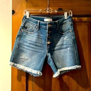 Never worn distressed, denim shorts, KanCan shorts size large